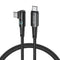 Tech-Protect Ultraboost vinklet USB-C til USB-C-kabel 60W/6A 1m - Svart