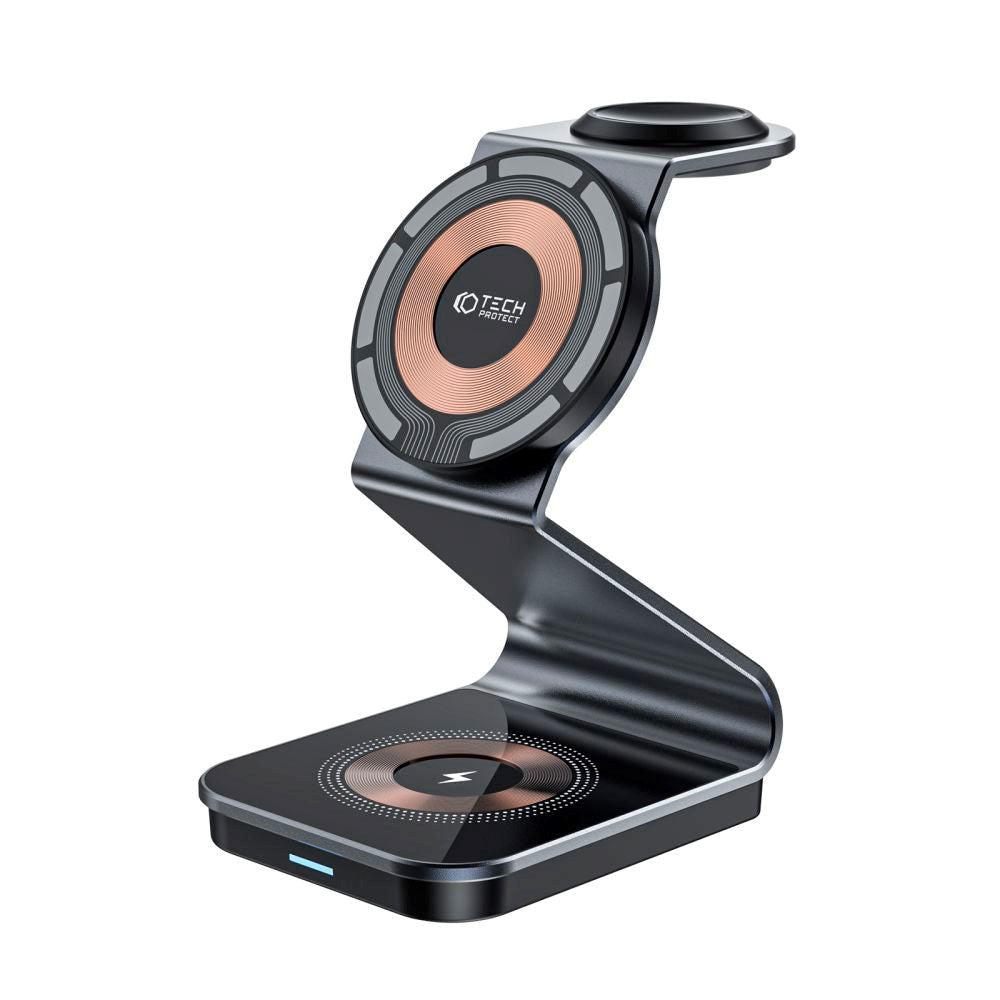 Tech-Protect QI-A29 3-i-1 15W trådløs lader - svart