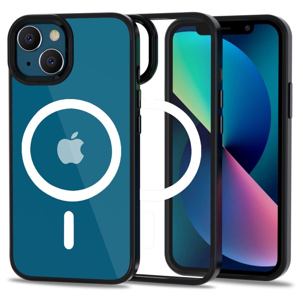 iPhone 13 Tech-Protect Magmat-deksel - MagSafe-kompatibel - Gjennomsiktig / Svart