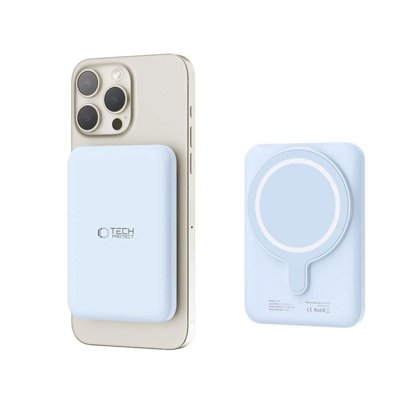 Tech-Protect Wireless Powerbank 5000 mAh - MagSafe-kompatibel - Blå