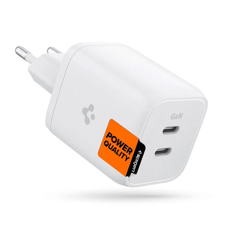 Spigen Quantum Boost ArcStation GaN 65W Vegglader m. 2 x USB-C - Hvit