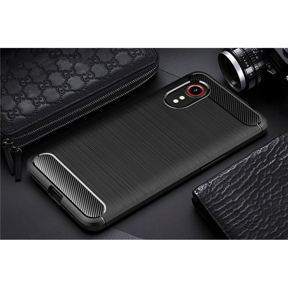 Samsung Galaxy Xcover 5 Tech-Protect fleksibelt plastkarbondeksel - svart