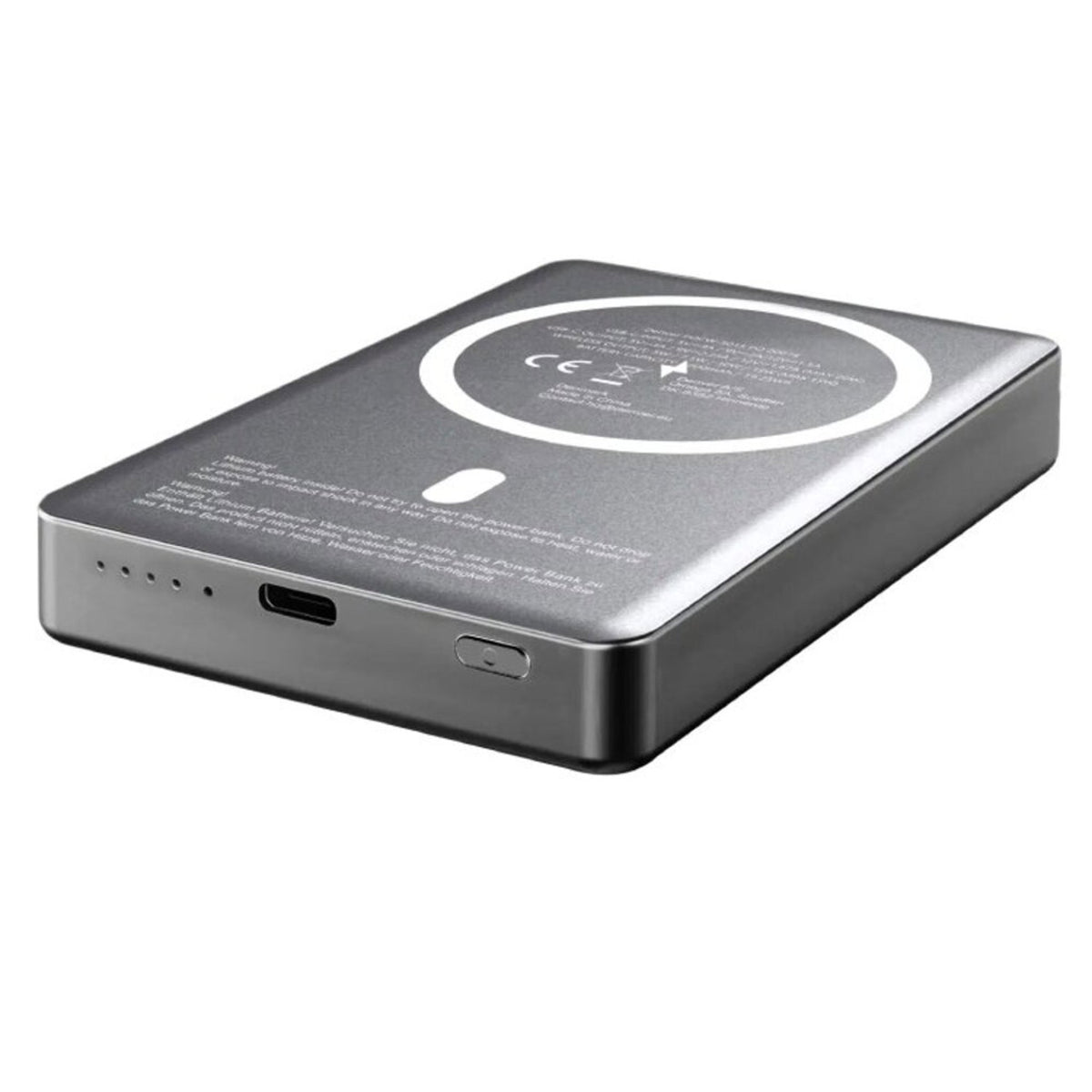 Denver PQCW-10015 Trådløs PowerBank - 15W / 10.000 mAh - MagSafe Kompatibel - Grå