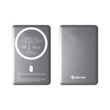 Denver PQCW-10015 Trådløs PowerBank - 15W / 10.000 mAh - MagSafe Kompatibel - Grå