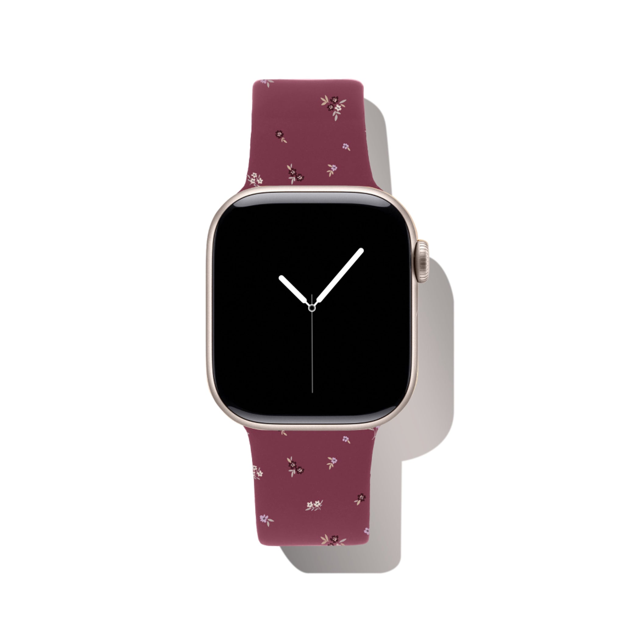 Apple Watch (42/44/SE/45/46/49mm) iDeal of Sweden Silikonerem - Str. S/M - Fine Wine Bloom