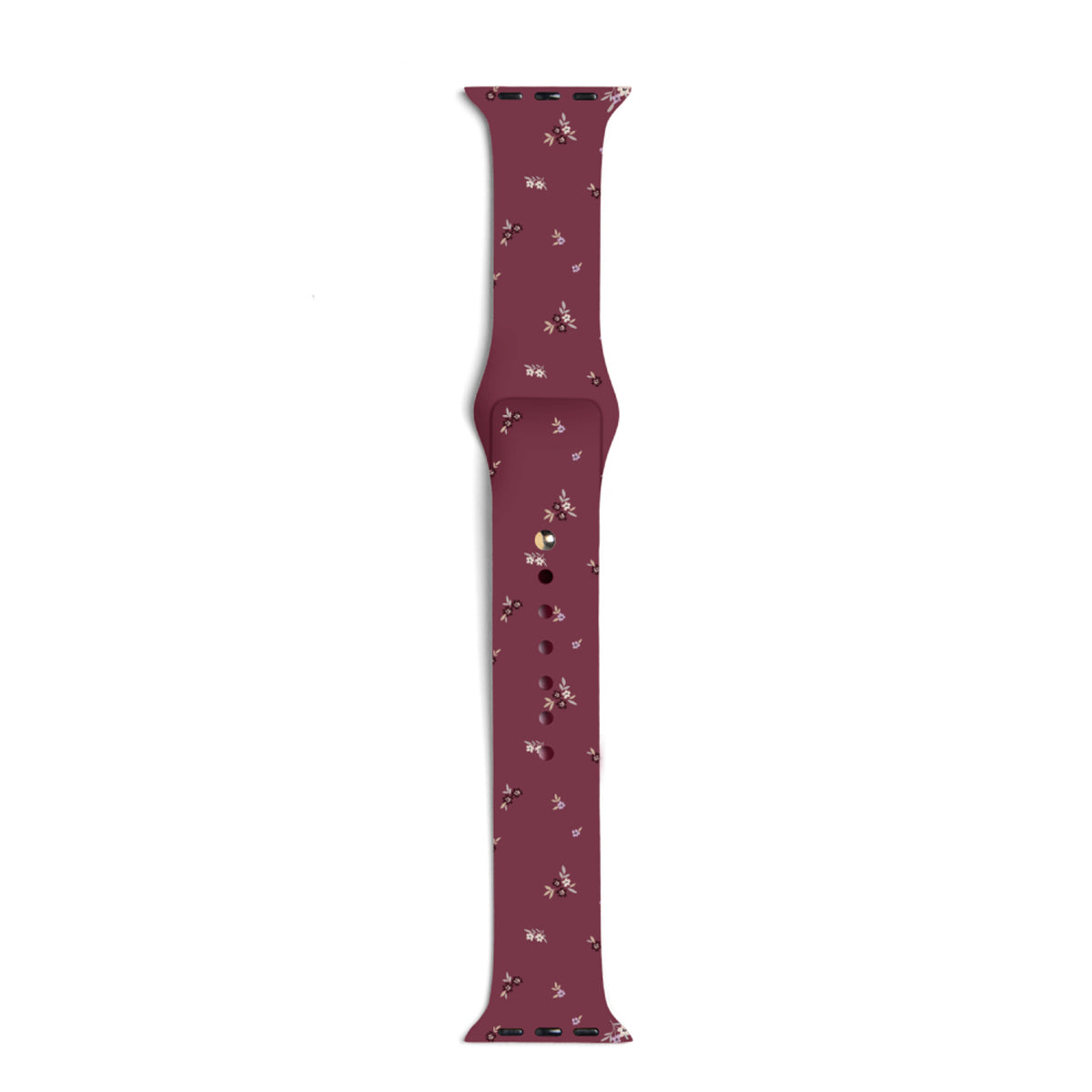 Apple Watch (42/44/SE/45/46/49mm) iDeal of Sweden Silikonerem - Str. S/M - Fine Wine Bloom