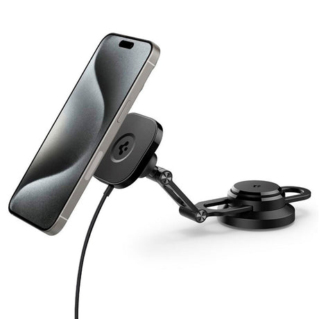 Trådløs lader/mobilholder for bil - Spigen Tesla OneTap Pro 3 - Svart