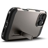iPhone 16 Pro Max Spigen Tough Armor-deksel m. Stativ - MagSafe-kompatibel - Gunmetal