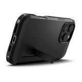 iPhone 16 Pro Spigen Tough Armor-deksel m. Stativ - MagSafe-kompatibel - Svart