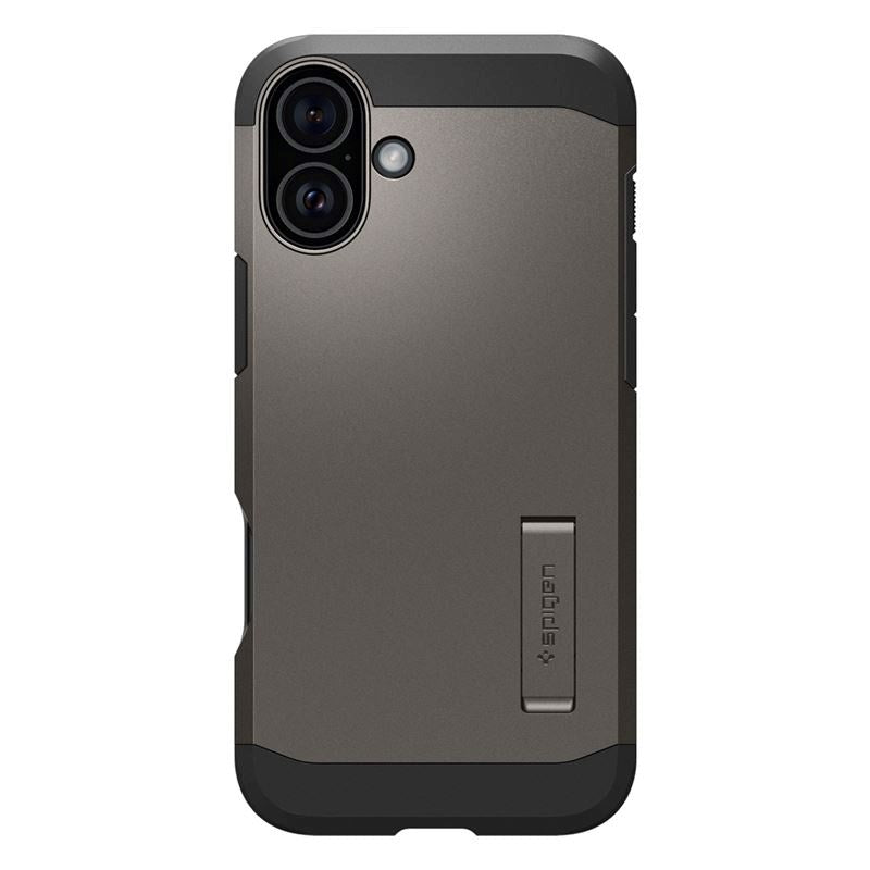 iPhone 16 Spigen Tough Armor-deksel m. Stativ - MagSafe-kompatibel - Gunmetal