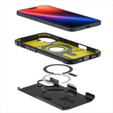 iPhone 16 Spigen Tough Armor-deksel m. Stativ - MagSafe-kompatibel - Svart