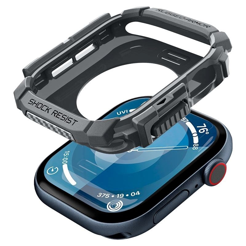 Spigen Rugged Armor Cover - Apple Watch 10 (46mm) - Fleksibel plast - Mørkegrå