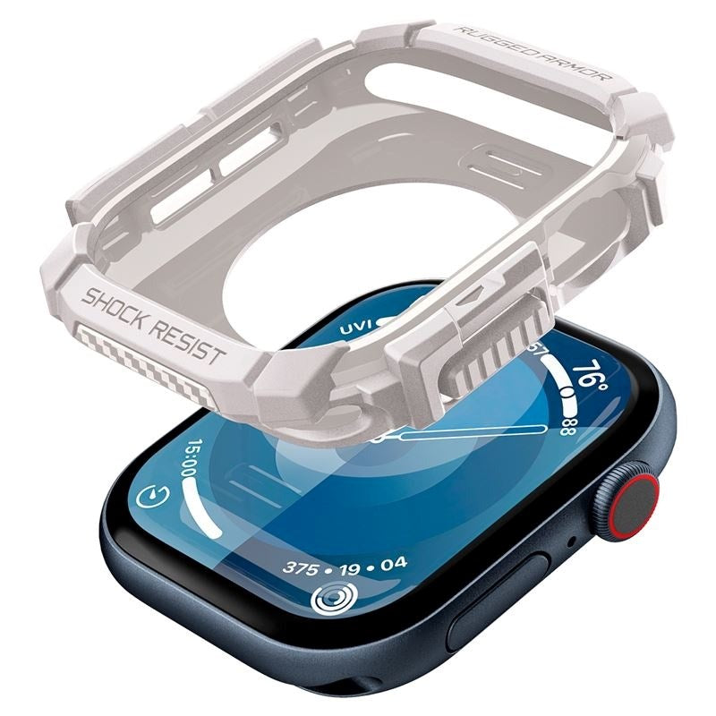 Spigen Rugged Armor Cover - Apple Watch 10 (46mm) - Fleksibel plast - Beige