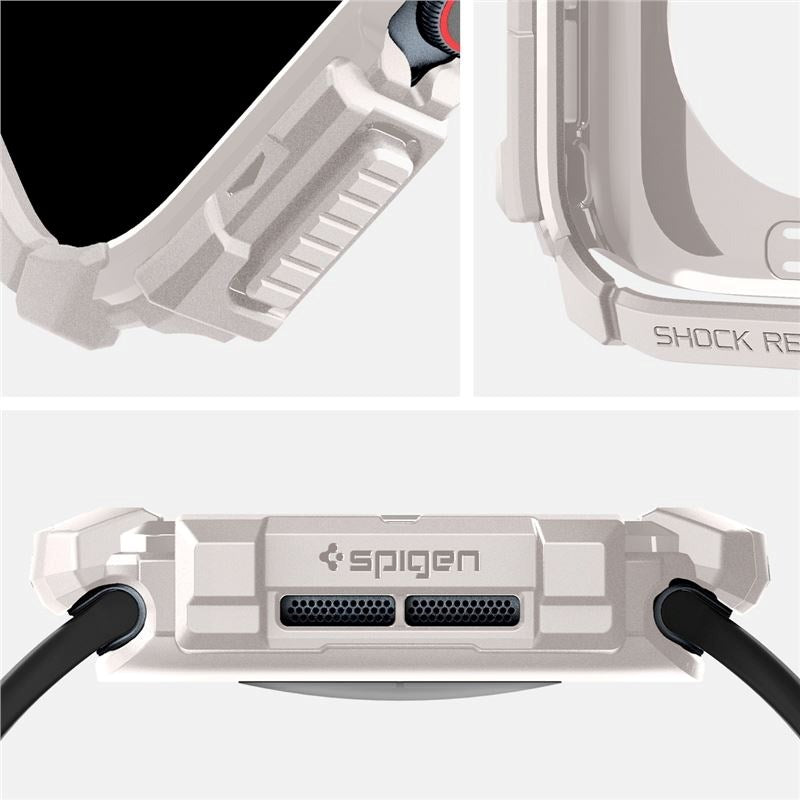 Spigen Rugged Armor Cover - Apple Watch 10 (46mm) - Fleksibel plast - Beige