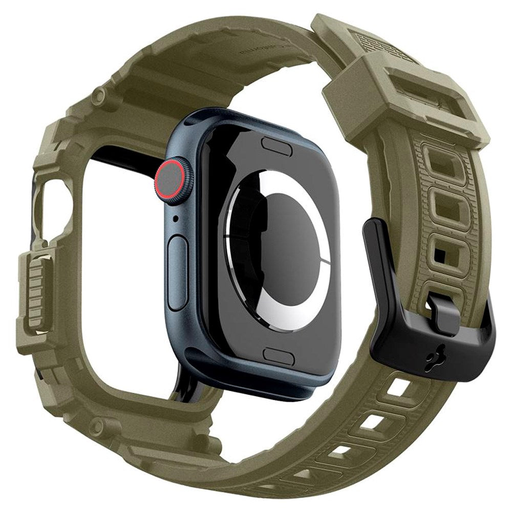 Spigen Rugged Armour Pro Strap m. Deksel - Apple Watch 10 (46mm) - Grønn