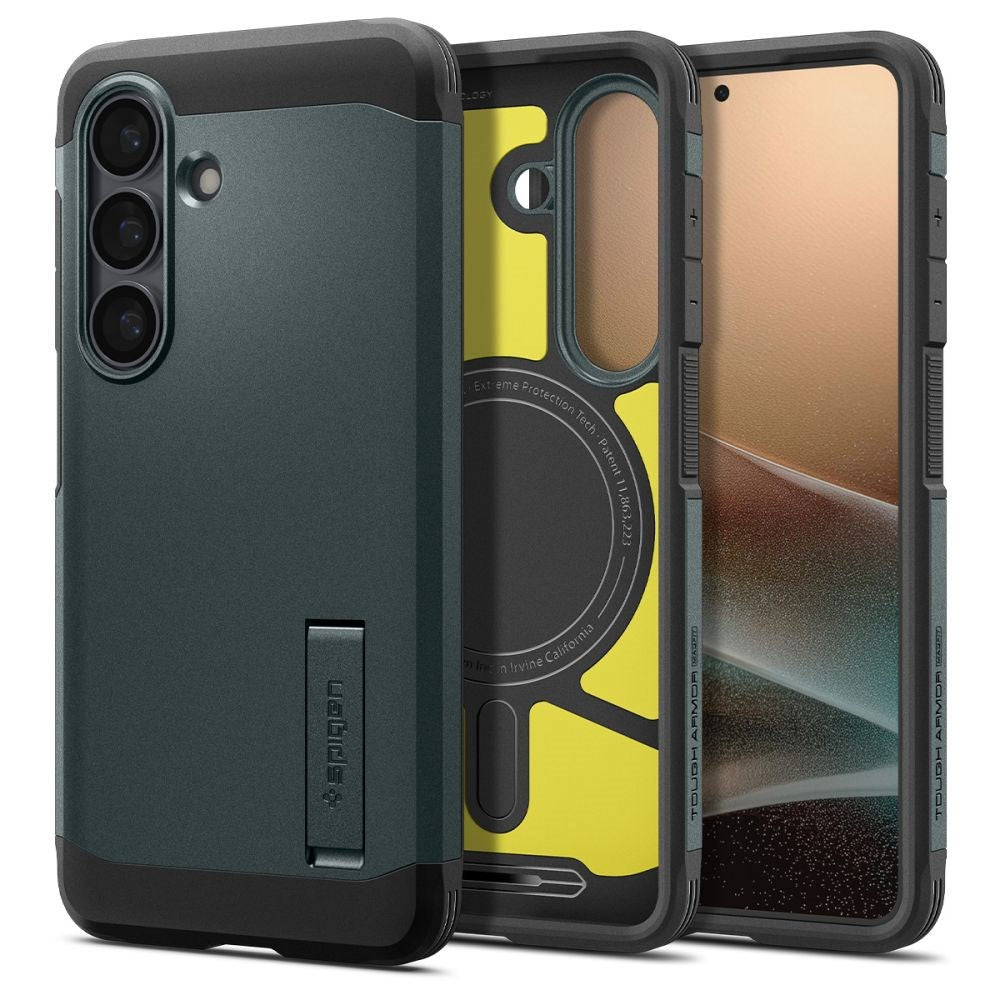 Spigen Samsung Galaxy S26 Tough Armor Hybrid Mobil Cover - MagSafe Kompatibel - Grøn