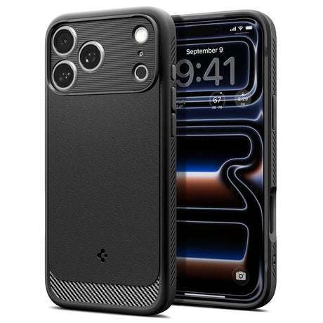 iPhone 18 Pro / 17 Pro Spigen Rugged Armor Bagside Cover - MagSafe Kompatibel - Sort