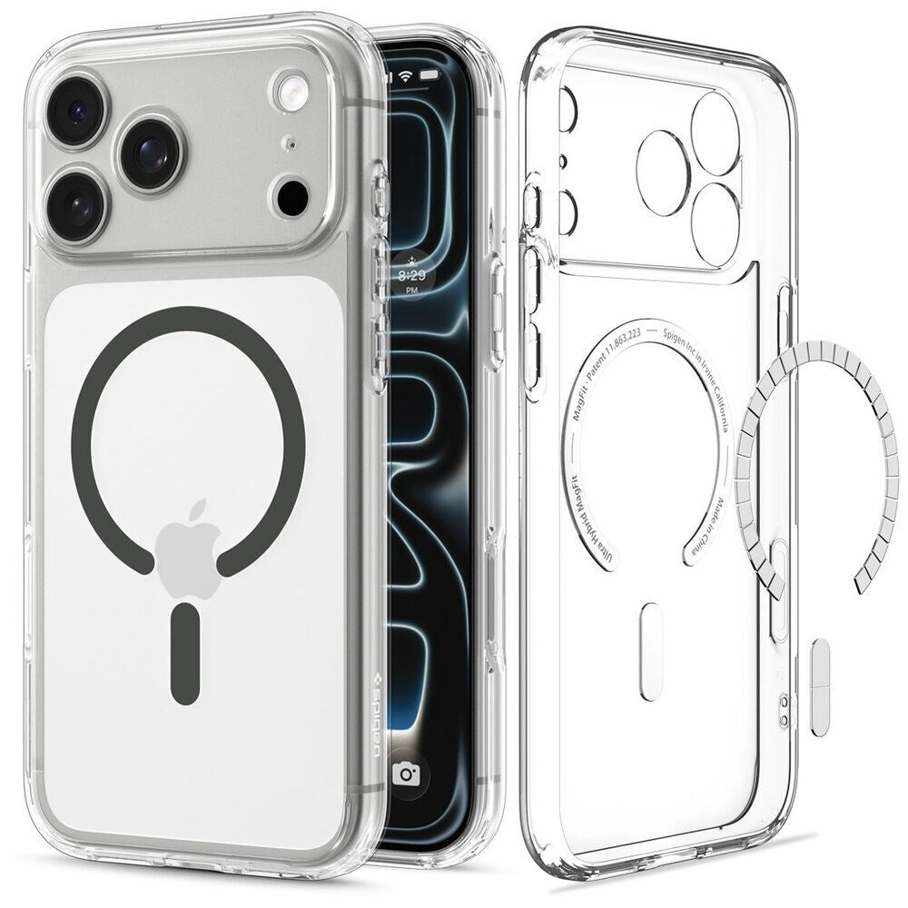 iPhone 18 Pro / 17 Pro Spigen Ultra Hybrid Bagside Cover - MagSafe Kompatibel - Gennemsigtig / Grå