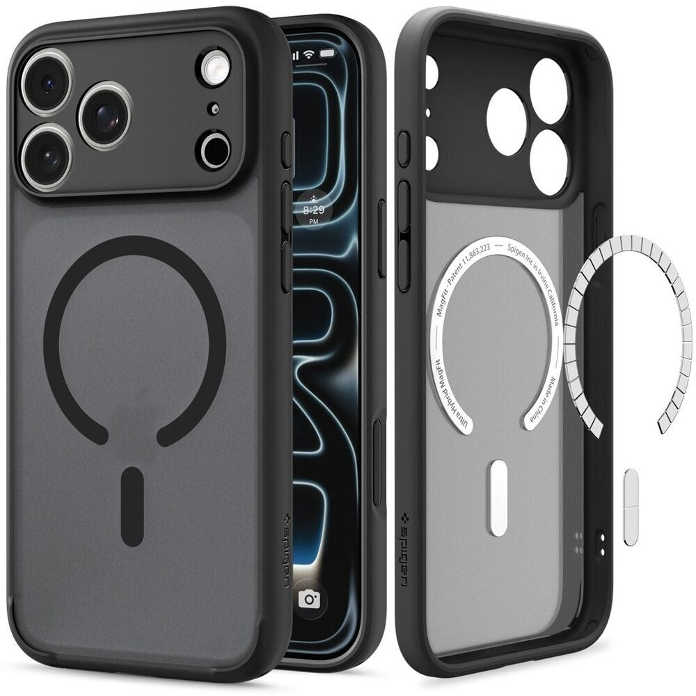 iPhone 18 Pro / 17 Pro Spigen Ultra Hybrid Bagside Cover - MagSafe Kompatibel - Mat Sort