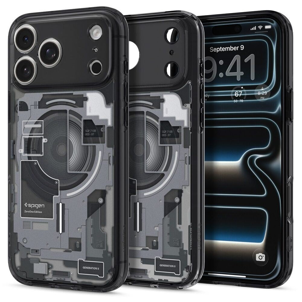 iPhone 18 Pro / 17 Pro Spigen Ultra Hybrid Bagside Cover - MagSafe Kompatibel - Gennemsigtig / Sort