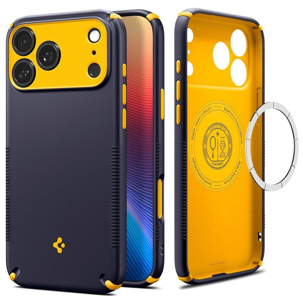 iPhone 18 Pro / 17 Pro Spigen Nano Pop Hybrid Bagside Cover - MagSafe Kompatibel - Blå / Gul