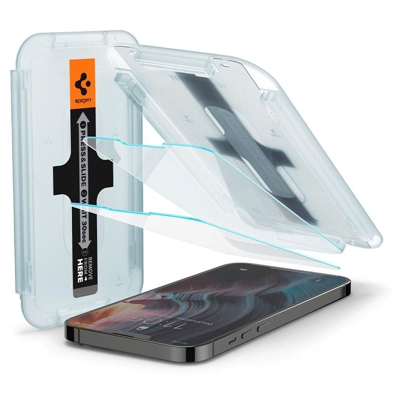 iPhone 14 Plus / 13 Pro Max Spigen EZ Fit Glas.tR Beskyttelsesglas 2 Stk. - Case Friendly - Gennemsigtig