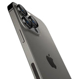 iPhone 17 Pro / 17 Pro Max / 16 Pro / 16 Pro Max / 15 Pro / 15 Pro Max / 14 Pro / 14 Pro Max Spigen EZ Fit. tR Optik Pro Kameralinse Beskyttelse - 2 Stk - Gennemsigtig / Sort