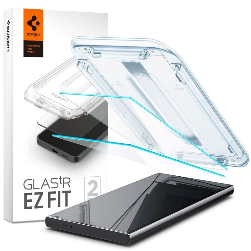 Samsung Galaxy S24 Ultra Spigen EZ Fit Glas.tR Beskyttelsesglas 2 Stk. - Case Friendly - Gennemsigtig