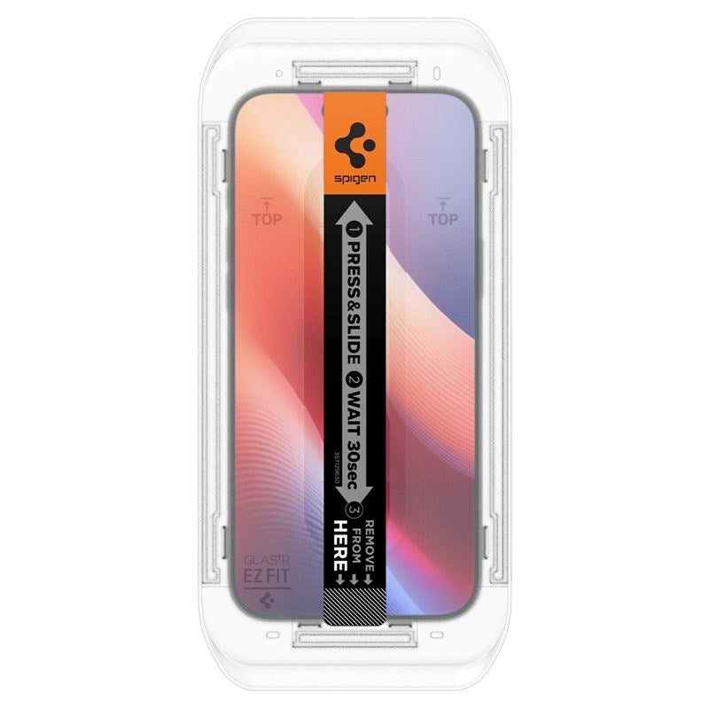 iPhone 16 Pro Spigen EZ Fit Glas.tR Skjermbeskytter 2. Del - Veskevennlig - Gjennomsiktig
