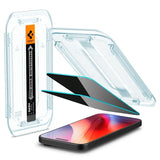 iPhone 16 Pro Spigen EZ Fit Glas.tR Skjermbeskytter 2. pakke - Personvernfilter - Veskevennlig - Gjennomsiktig
