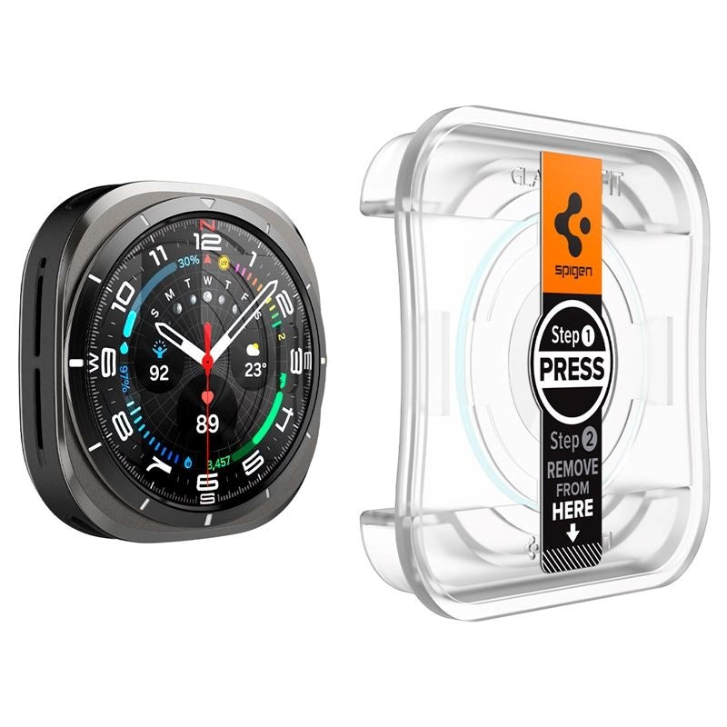 Spigen Samsung Galaxy Watch Ultra (47mm) EZ Fit GLAS.tR Skjermbeskytter - 2 stk - Gjennomsiktig