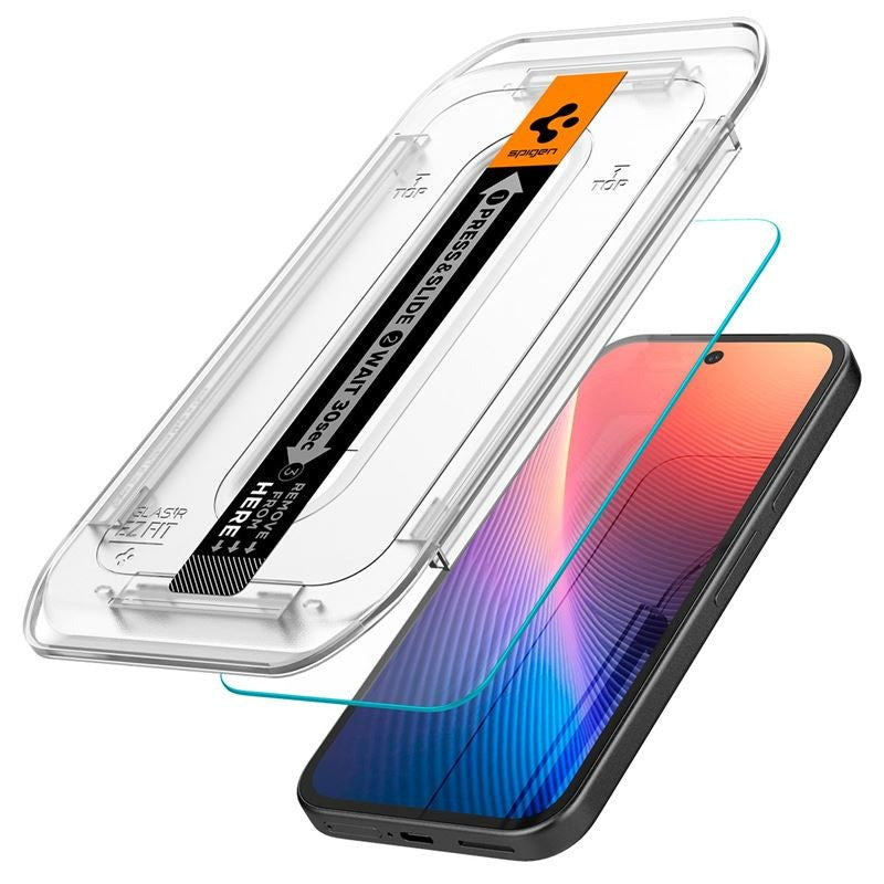 Spigen EZ Fit Glass tR Skjermbeskytter - Google Pixel 9a - 2 stk - Case Friendly - Gjennomsiktig