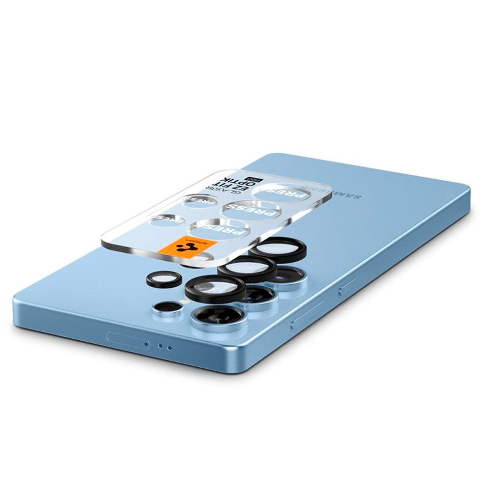 Spigen EZ Fit Optik Pro - Samsung Galaxy S25 Ultra - Kameralinsebeskytterglass - 2 stk - Svart