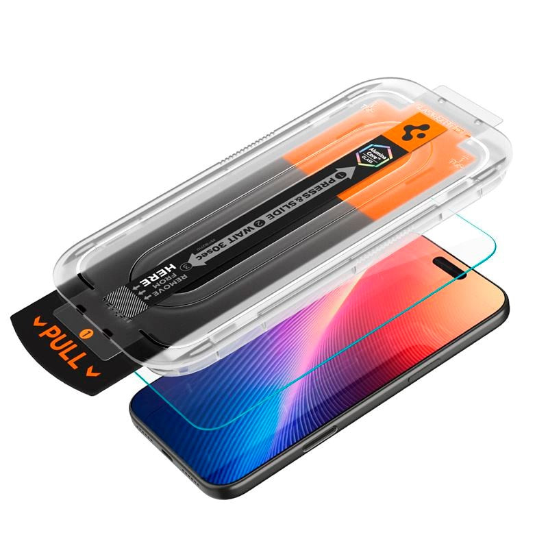 Spigen iPhone 17 Pro Max / 16 Pro Max Glass tR EZ Fit Pro HD Skærmbeskyttelsesglas - Privacy Funktion - Gennemsigtig
