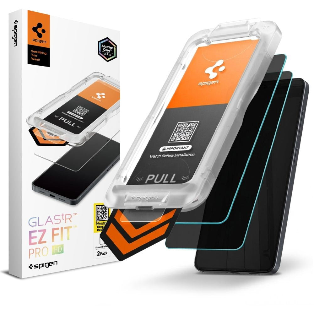 Spigen Samsung Galaxy S26+ (Plus) Glass tR EZ Fit Pro HD Skærmglas - Privacy - 2 stk - Gennemsigtig