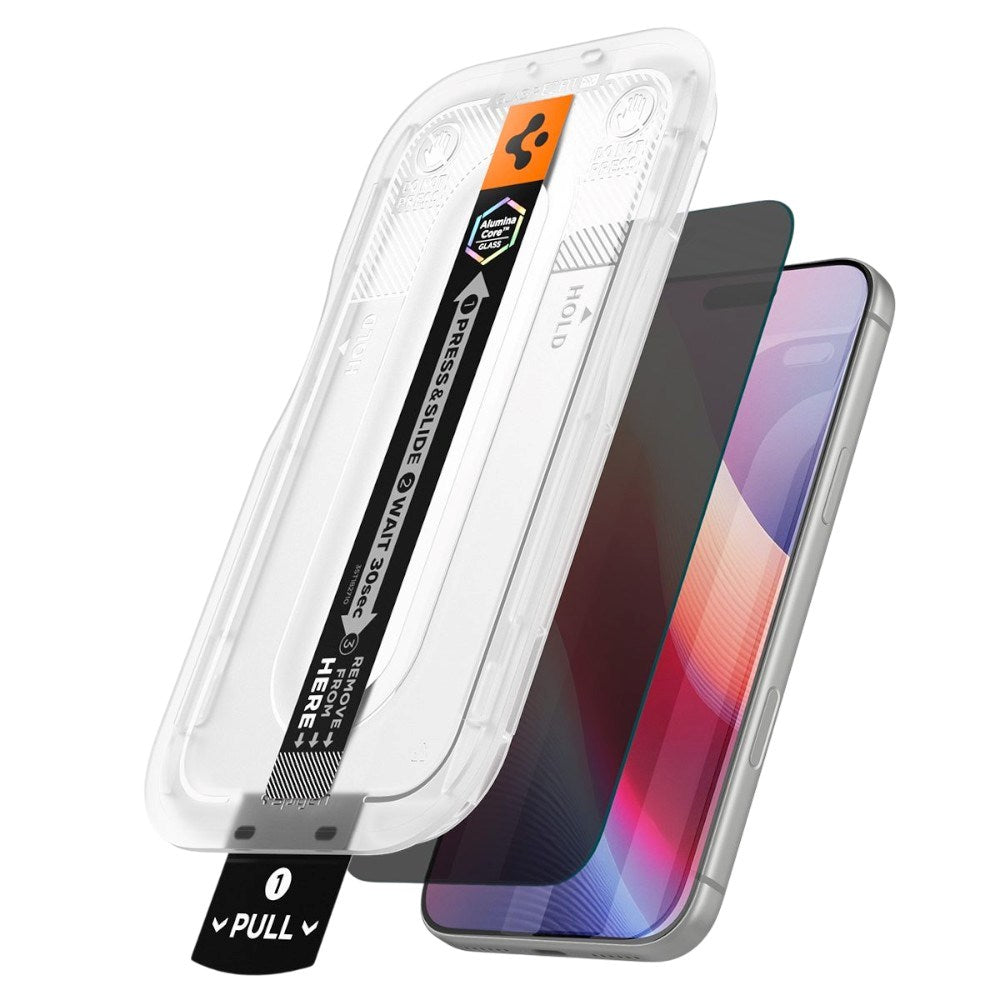 iPhone 18 Pro Spigen Glass tR EZ Fit Pro HD Privacy Skærmbeskyttelsesglas - Gennemsigtig