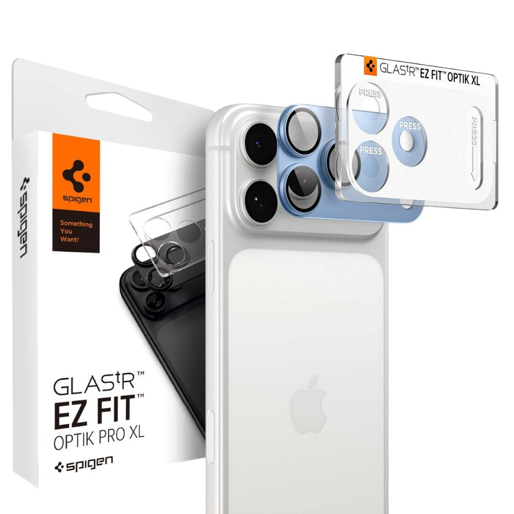 iPhone 18 Pro Spigen Glass tR EZ Fit Optik Pro XL Kamerabeskytter - Blå