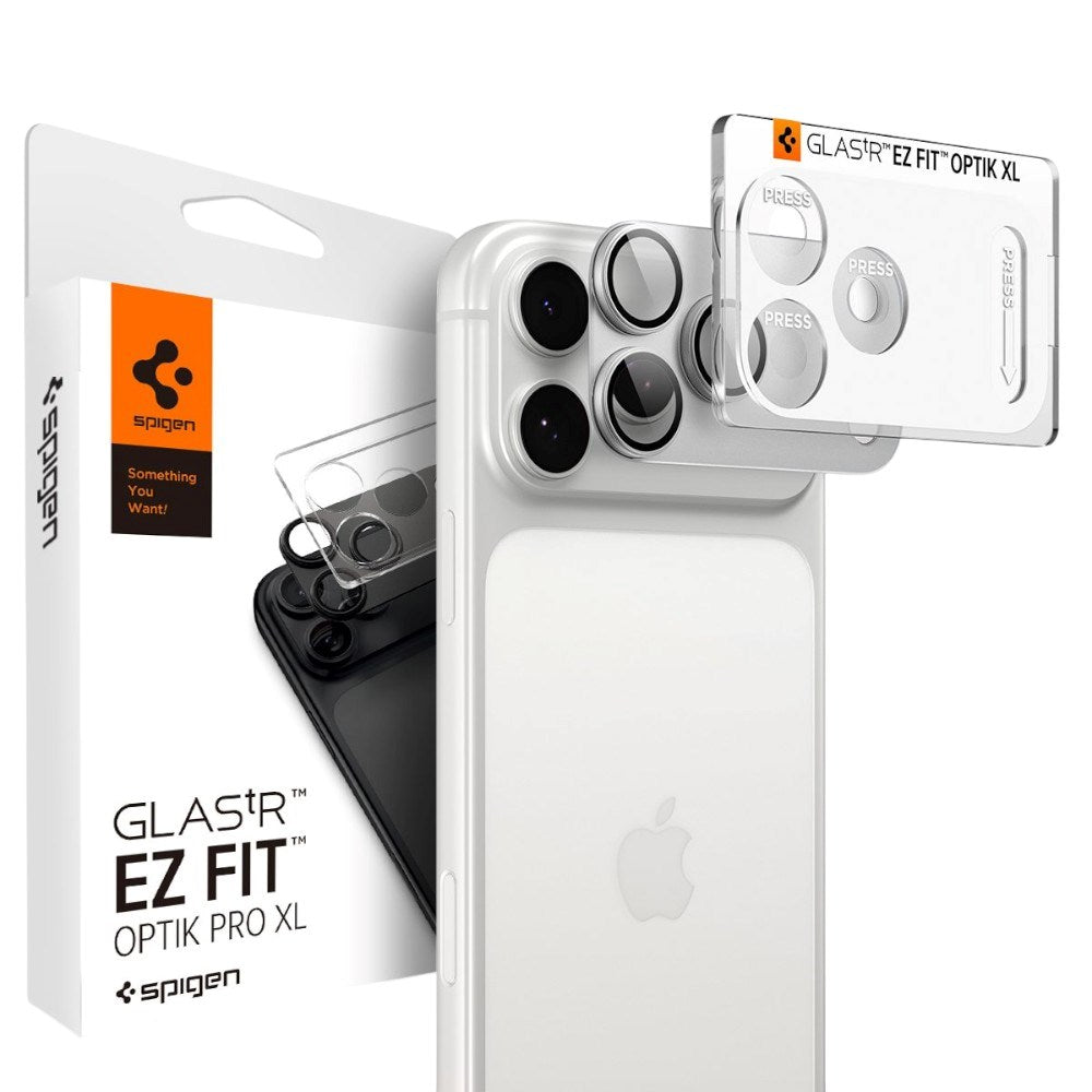 iPhone 18 Pro Max Spigen Glass tR EZ Fit Optik Pro XL Kamerabeskytter - Sølv