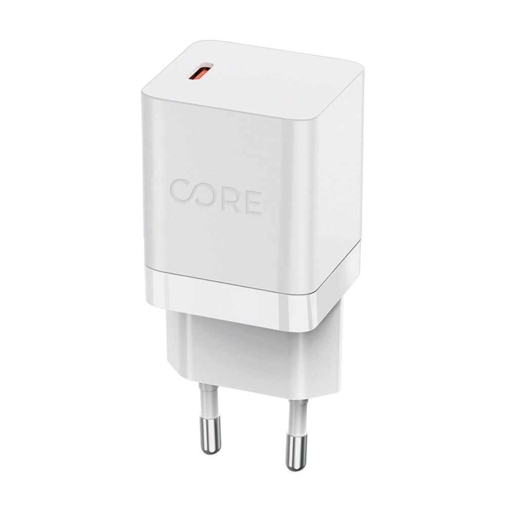 Forever Core 20W Vegglader m. USB-C - Strømforsyning - Hvit