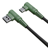 Hune Hiedra USB-A til USB-C Kabel - Vinklet Stik - 1.2m - Grøn
