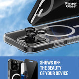 iPhone 16 Pro Max PanzerGlass 3-i-1-pakke m. EasyAligner - Privacy Screen Protector (UWF) / Bakdeksel / Kamerabeskyttelse - Gjennomsiktig / Svart