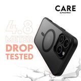 CARE By PanzerGlass iPhone 16 Pro Max 3-i-1 FLAGSHIP MagSafe Bundle - Privacy Skærmbeskyttelse (UWF) / Bagsidecover / Kamerabeskyttelse - Gennemsigtig / Sort