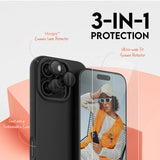 CARE By PanzerGlass iPhone 16 Pro 3-i-1 FASHION Bundle - Skjermbeskytter (UWF) / Bakdeksel / Kamerabeskyttelse - Gjennomsiktig / Svart