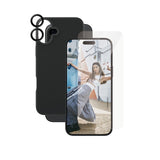 CARE By PanzerGlass iPhone 16 Plus 3-i-1 FASHION Bundle - Skjermbeskytter (UWF) / Bakdeksel / Kamerabeskyttelse - Gjennomsiktig / Svart