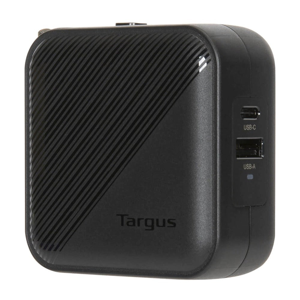 Targus 65W GaN PD Vægoplader m. USB-C, USB-A og Rejseadaptere - Sort