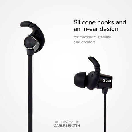 SBS BT501 Magnetiske Bluetooth In-Ear Multipoint øretelefoner - Svart