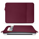 Tech-Protect MacBook / Laptop Neopren-omslag 14" (34,5 x 24,5 cm) m. Ekstra lomme - Vinrød