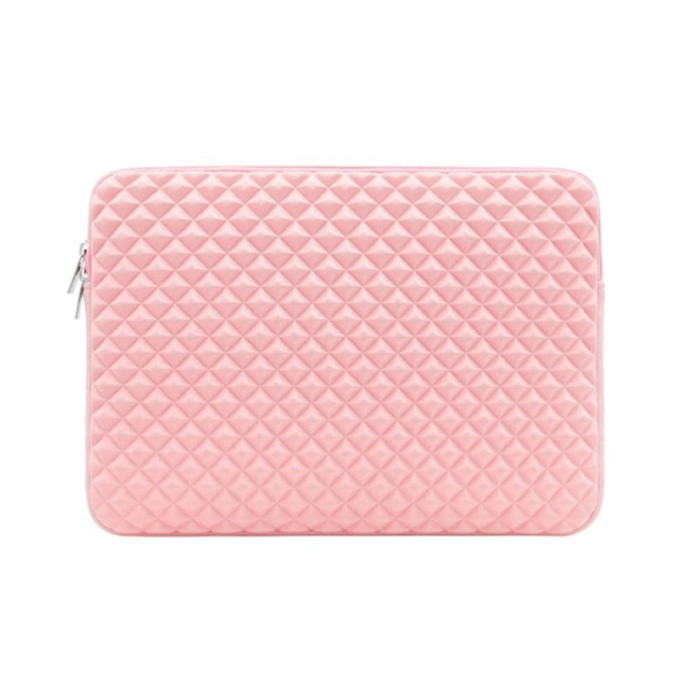 Shockproff Grid Sleeve (15-16'') for Macbook/bærbar (38 x 26,5 cm) - Rosa