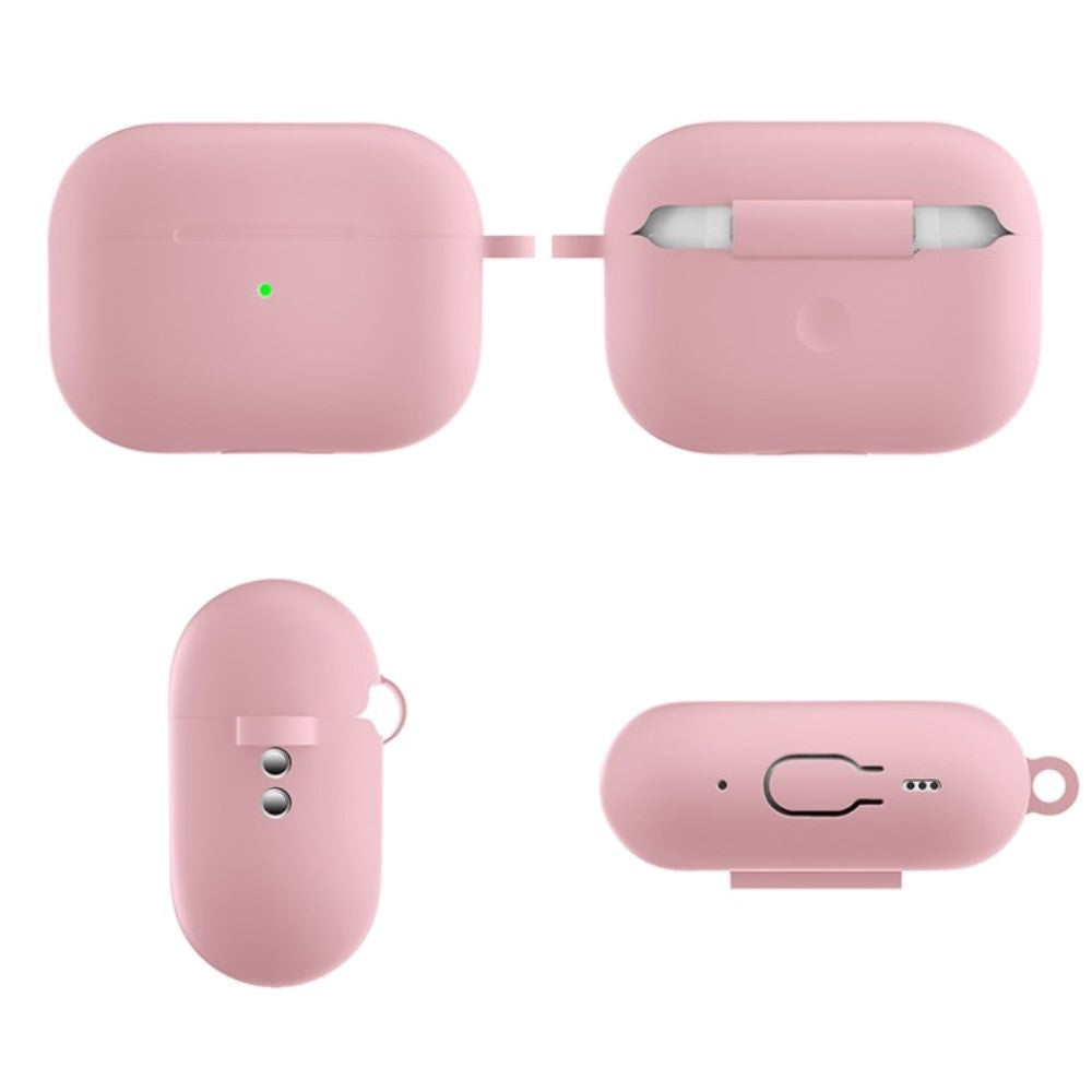 Apple Airpods Pro 2nd Gen (2022) Silikondeksel m. Hake - Rosa
