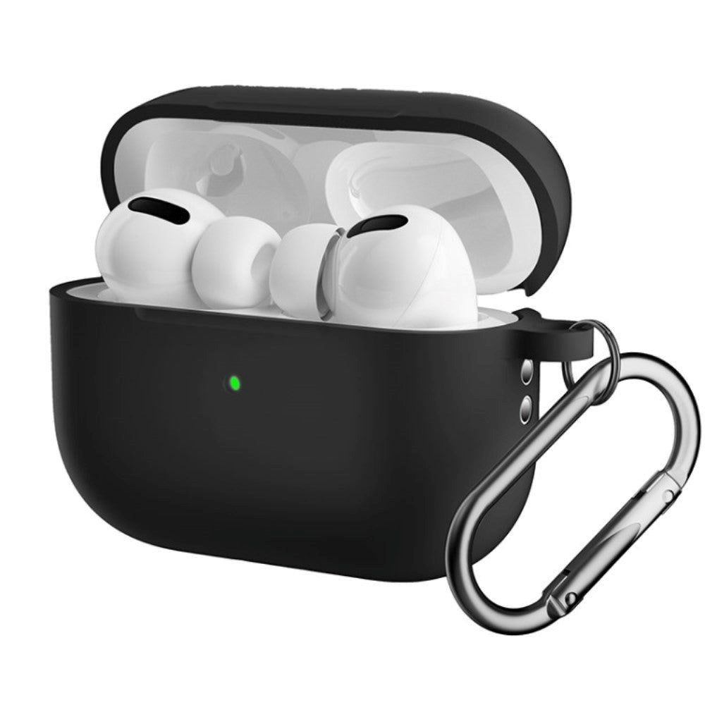 Apple Airpods Pro 2nd Gen (2022) Silikondeksel m. Hake - Svart
